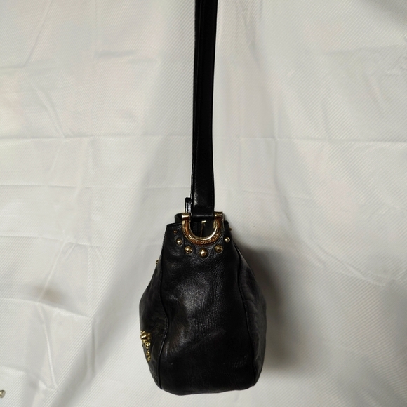 💯 Vintage Juicy Couture 100% SheepSkin Leather Hobo Crossbody - Picture 3 of 11